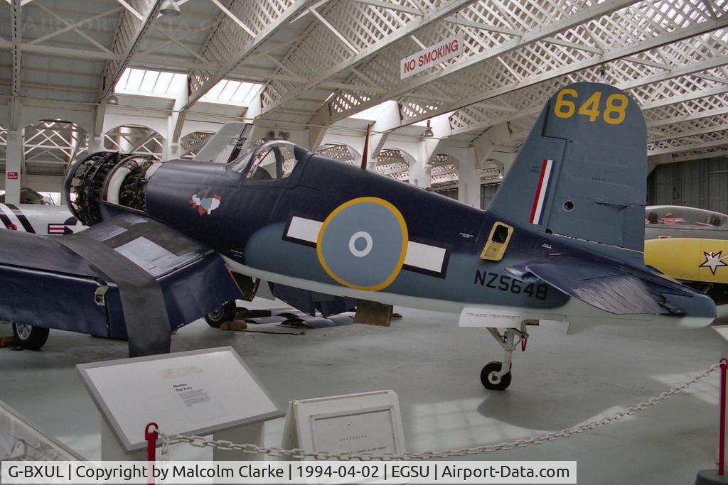 G-BXUL, 1945 Goodyear FG-1D Corsair C/N 3205, Goodyear FG-1D Corsair at the Imperial War Museum, Duxford. Became G-FGID on 1991-11-01
