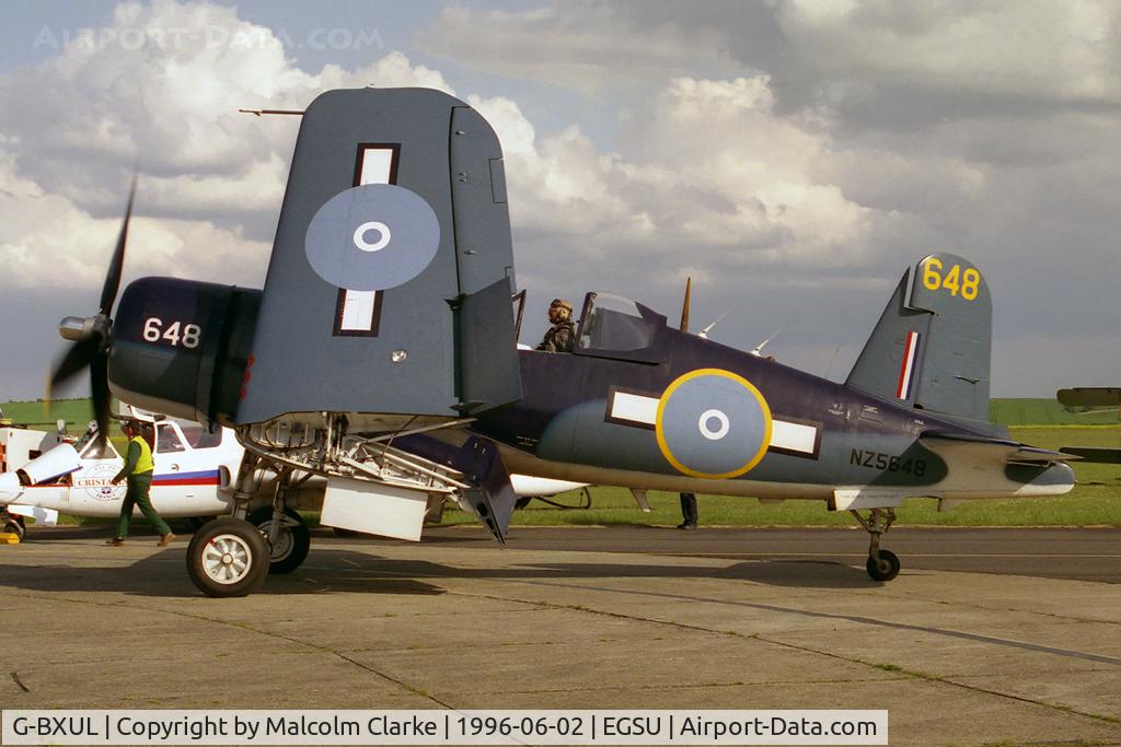 G-BXUL, 1945 Goodyear FG-1D Corsair C/N 3205, Goodyear FG-1D Corsair at the Imperial War Museum, Duxford. Became G-FGID on 1991-11-01