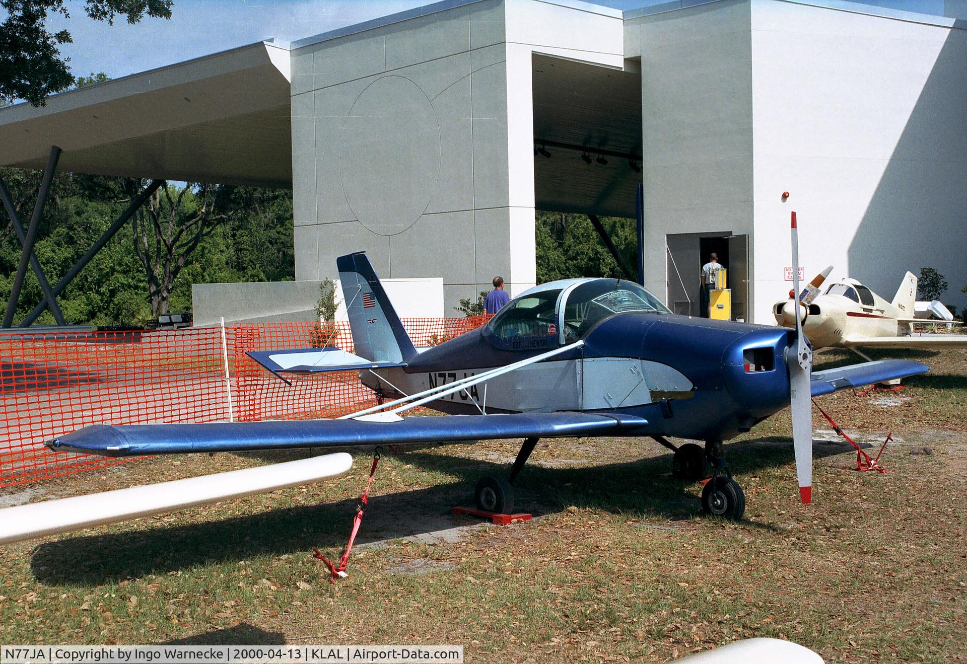 N77JA, 1974 Stits SA-11A Playmate C/N 126, Stits (Archibald) SA-11-A Playmate outside the ISAM (International Sport Aviation Museum) during Sun 'n Fun 2000, Lakeland FL