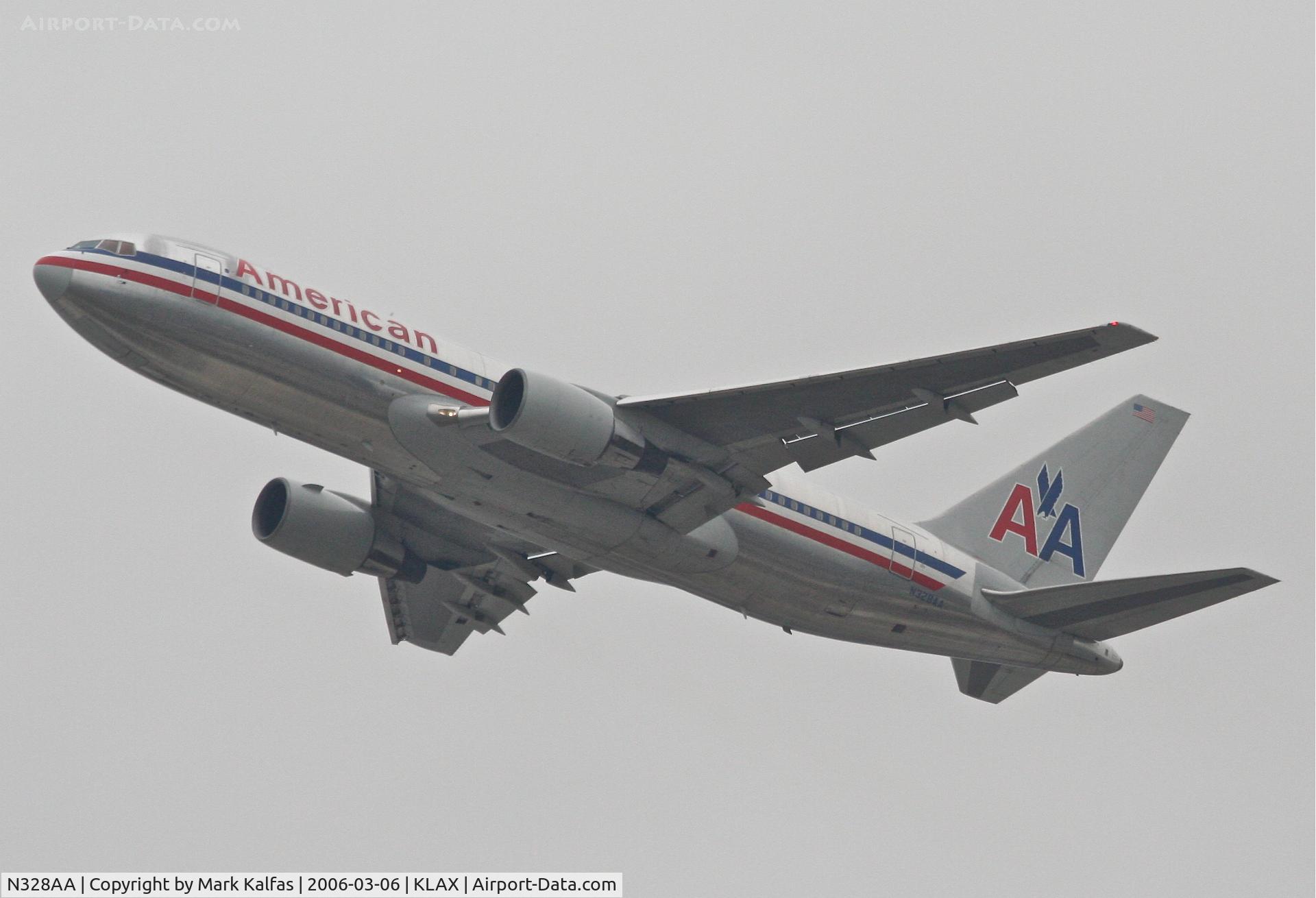 N328AA, 1986 Boeing 767-223 C/N 22328, American Airlines Boeing 767-223, 25R departure KLAX.