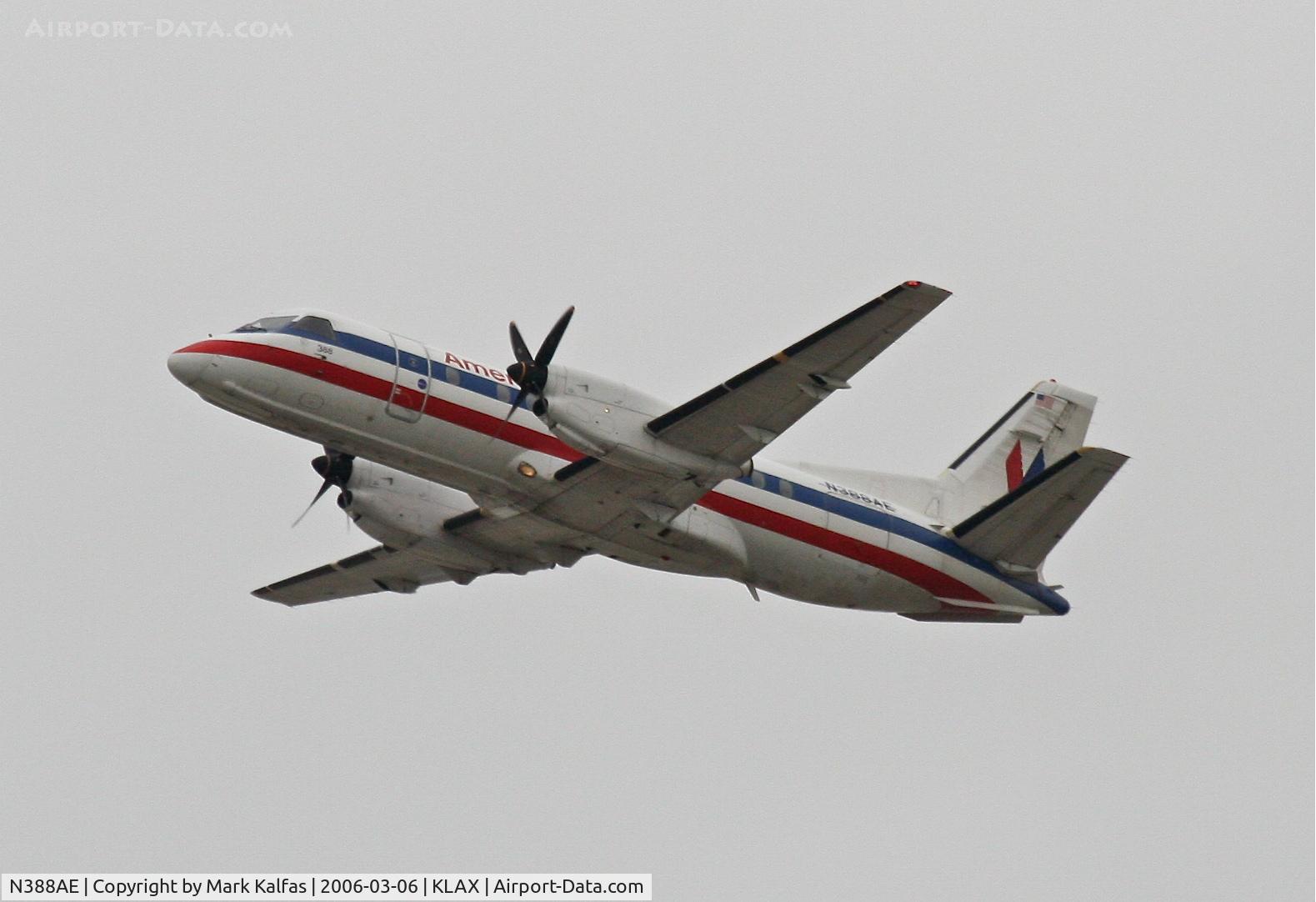 N388AE, 1996 Saab 340B C/N 340B-388, American Eagle SAAB 340B, 25R departure KLAX.