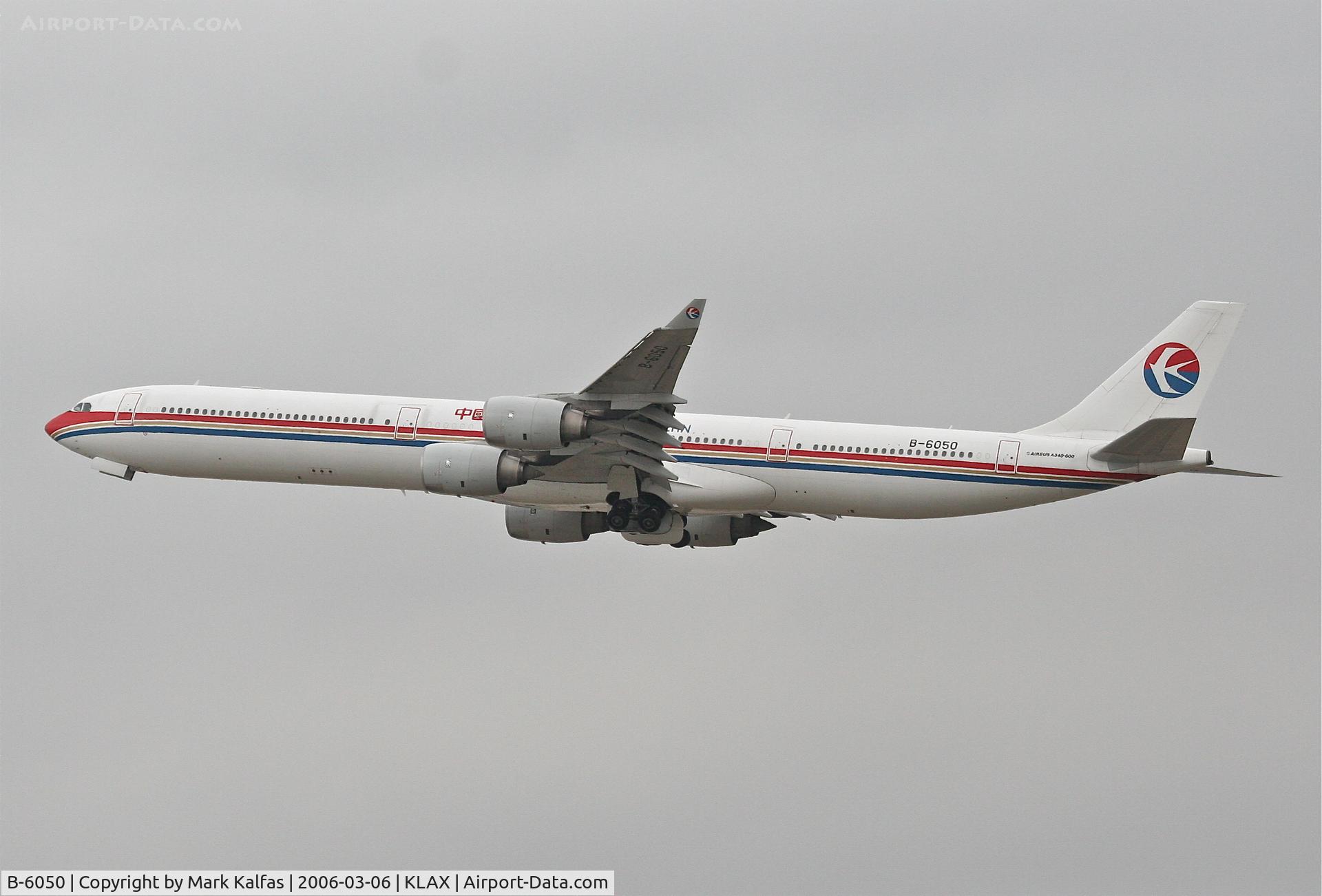 B-6050, 2002 Airbus A340-642 C/N 468, China Eastern A340-642 , 25R departure KLAX.