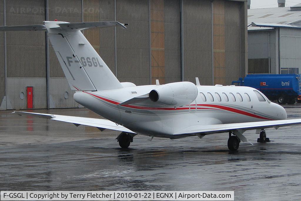 F-GSGL, 2007 Cessna 525B CitationJet CJ3 C/N 525B-0178, French Citationjet 3 on East Midlands bizjet ramp