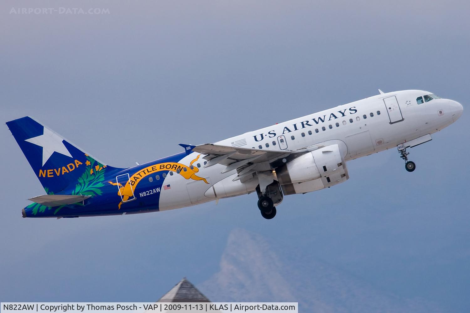 N822AW, 2000 Airbus A319-132 C/N 1410, US Airways