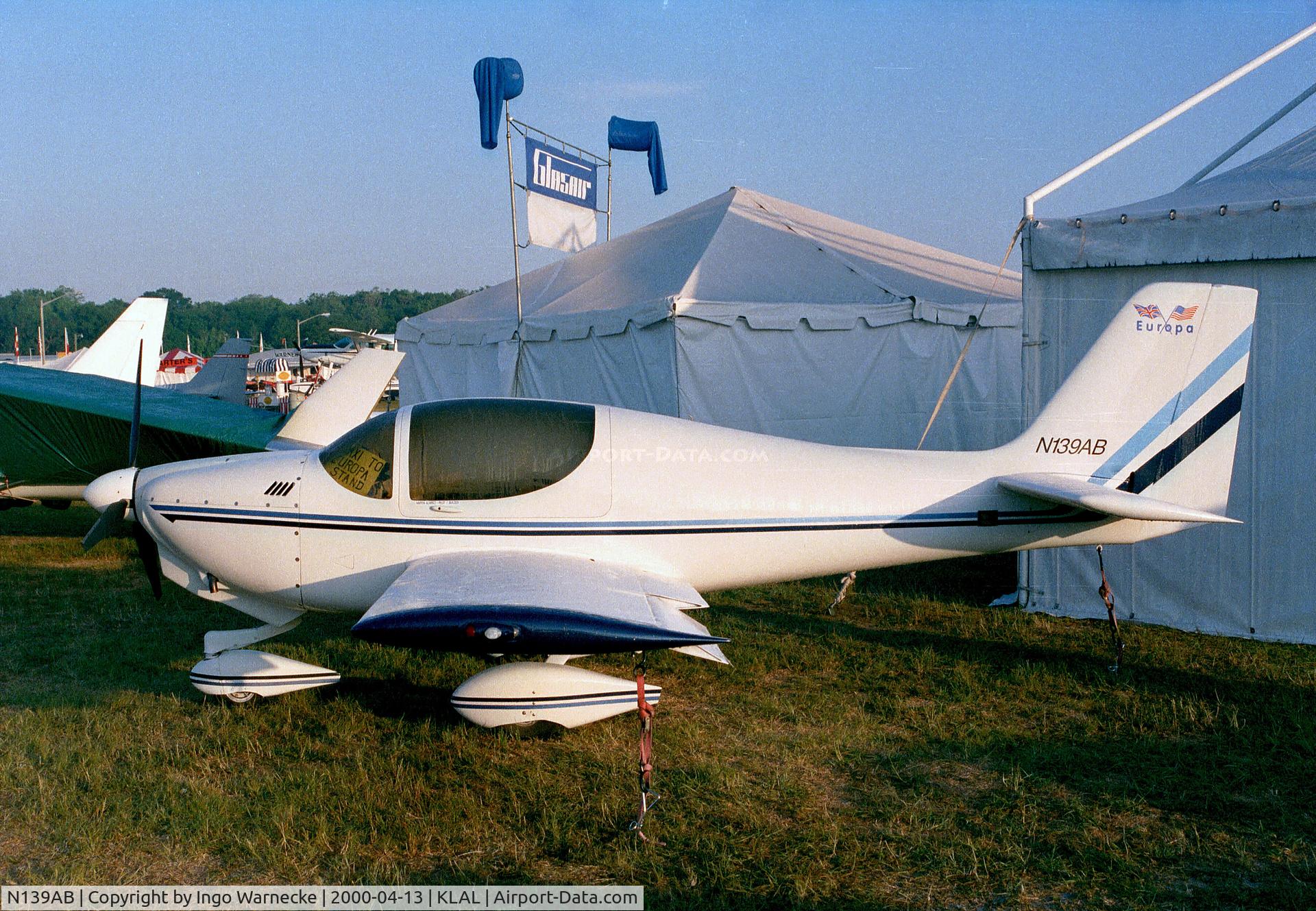 N139AB, 1999 Europa Tri-Gear C/N A54, Europa Aviation (Alvarez) Tri-Gear at 2000 Sun 'n Fun, Lakeland FL