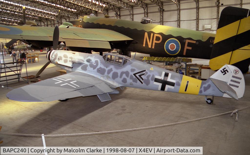 BAPC240, Messerschmitt Bf-109G-6/R-6 Replica C/N BAPC.240, Messerschmitt Bf-109G-6/R-6 (replica) at The Yorkshire Air Museum, Elvington, UK in 1998.