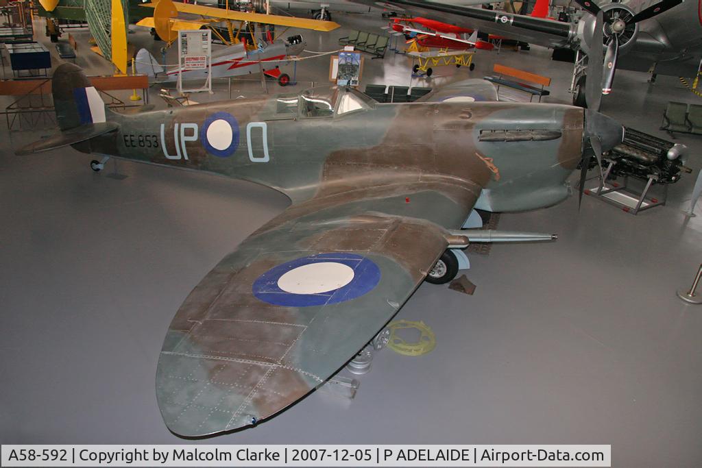 A58-592, 1942 Supermarine 349 Spitfire F.Vc C/N WASP/20/484, Supermarine Spitfire Vc at the South Australian Aviation Museum, Port Adelaide, South Australia.