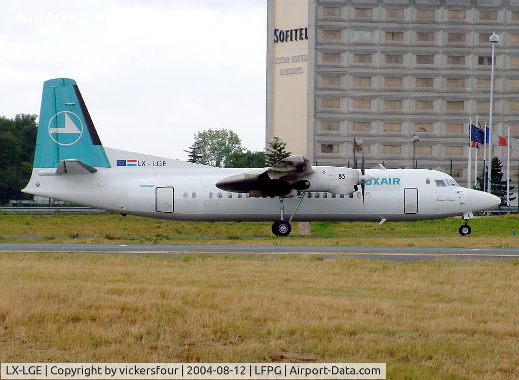 LX-LGE, 1990 Fokker 50 C/N 20180, Luxair. Fokker 50 (c/n 20180).