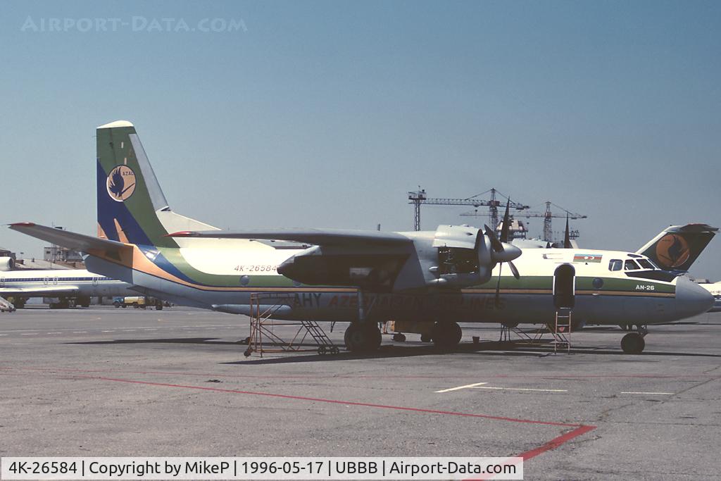4K-26584, Antonov An-26 C/N 13509, Awaiting another sector in the Baku heat.