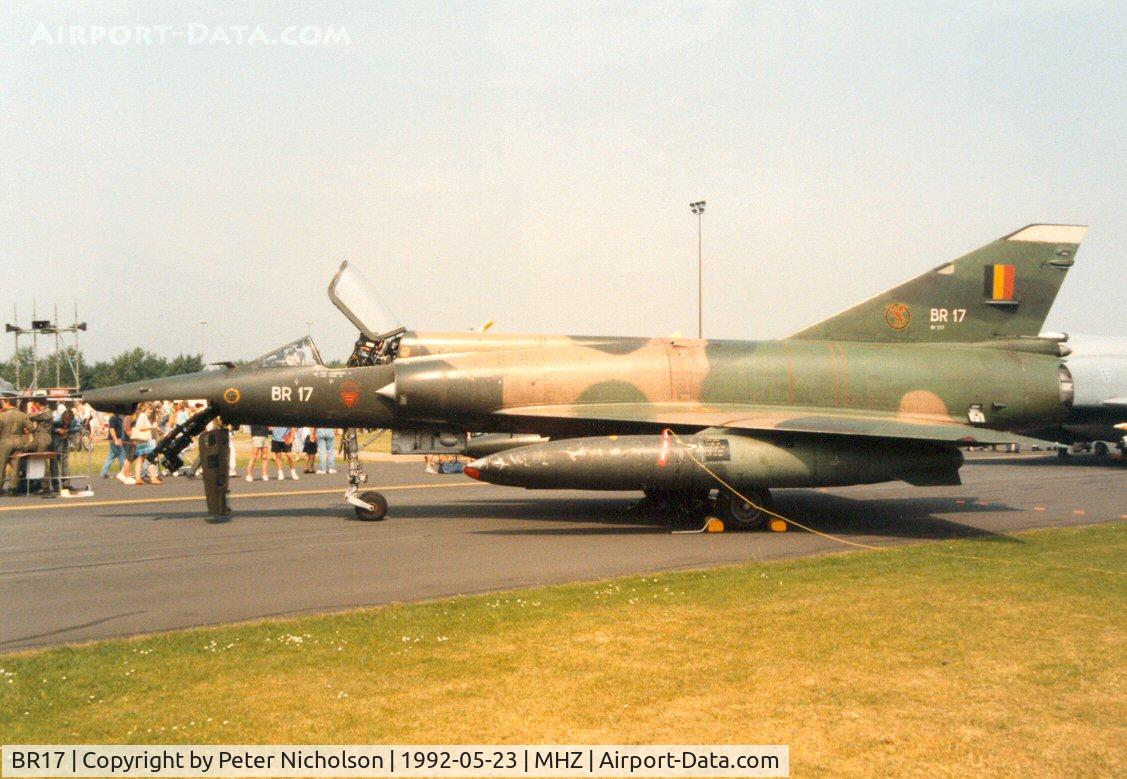 BR17, SABCA Mirage 5BR C/N 317, Mirage 5BR of 42 Squadron Belgian Air Force in the static park at the 1992 Mildenhall Air Fete.