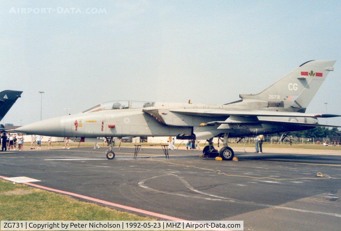 ZG731, 1990 Panavia Tornado F.3 C/N 841/AS126/3408, Tornado F.3 of 5 Squadron at RAF Coningsby on display at the 1992 Mildenhall Air Fete.