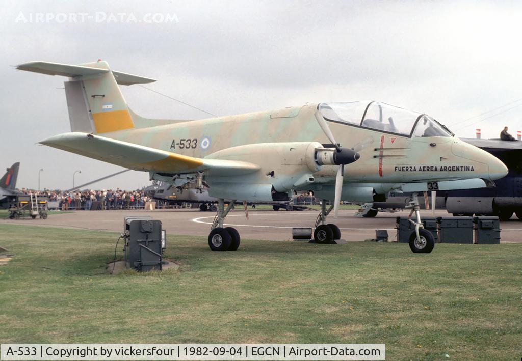 A-533, FMA IA-58A Pucará C/N 033, Argentine Air Force IA-58A Pucara (c/n 033). Captured by British forces during the Falklands War.