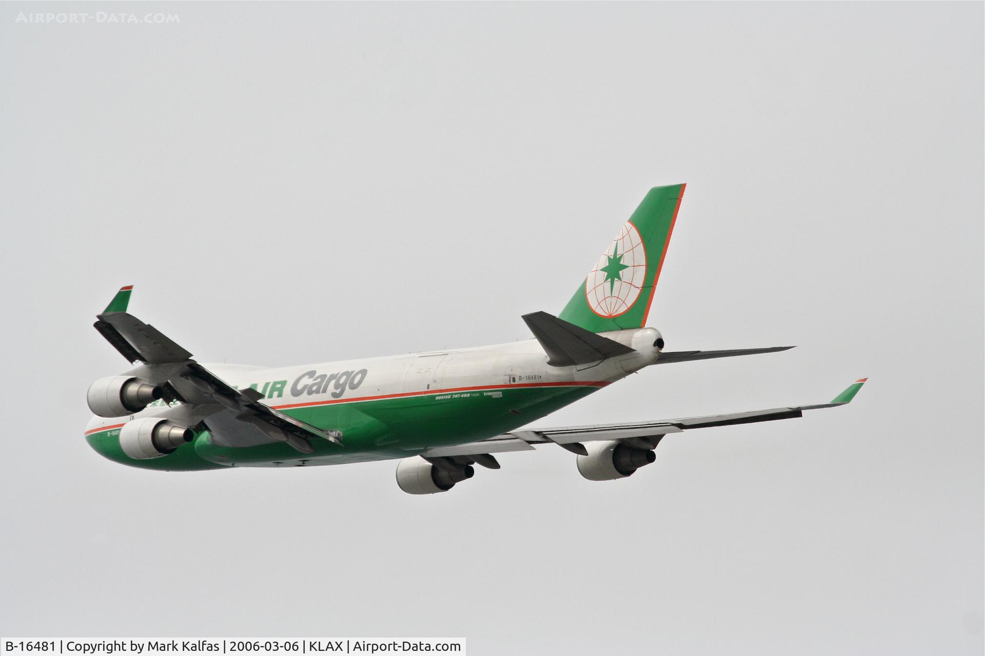 B-16481, Boeing 747-45EF (SCD) C/N 30607, EVA AIR CARGO Boeing 747-45EF, 25L departure KLAX.