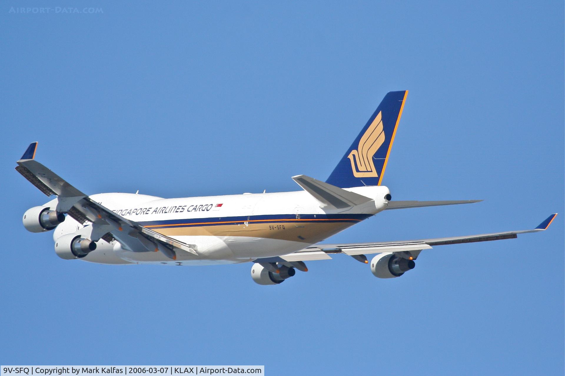 9V-SFQ, 2006 Boeing 747-412F(SCD) C/N 32901, Singapore Boeing 747-412F,  25L departure KLAX.