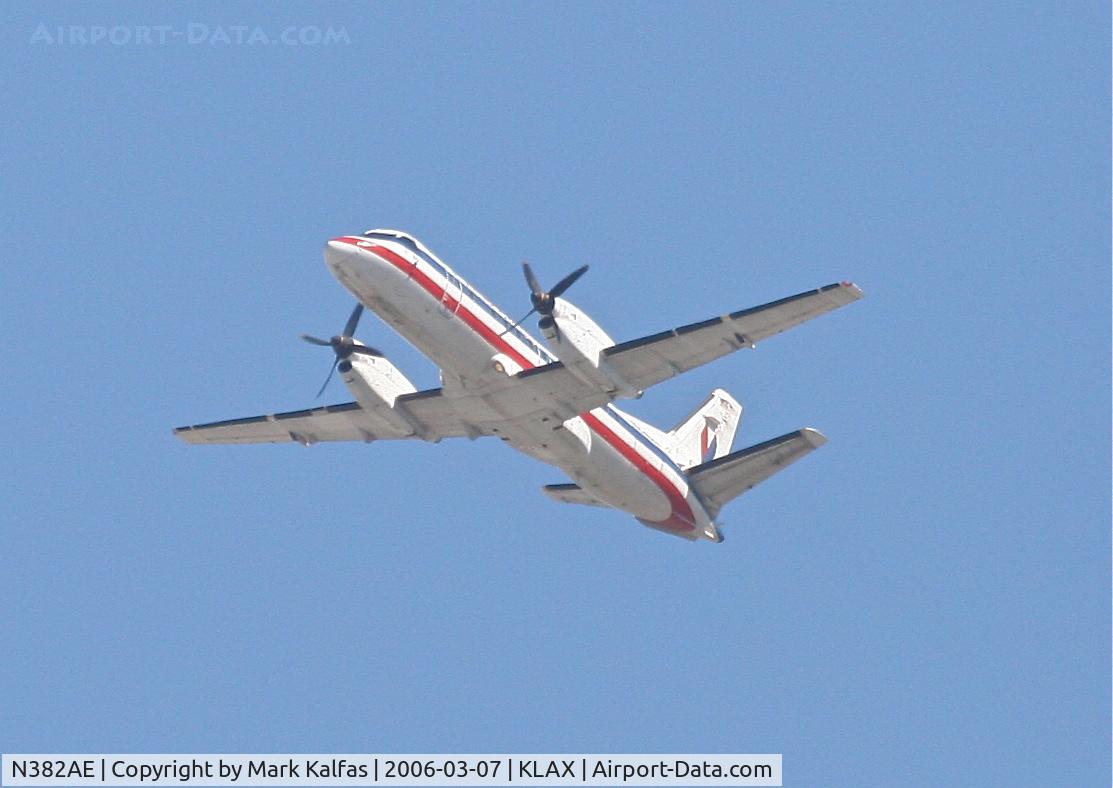 N382AE, Saab 340B C/N 340B-382, American Eagle SAAB 340B, 25R departure KLAX.
