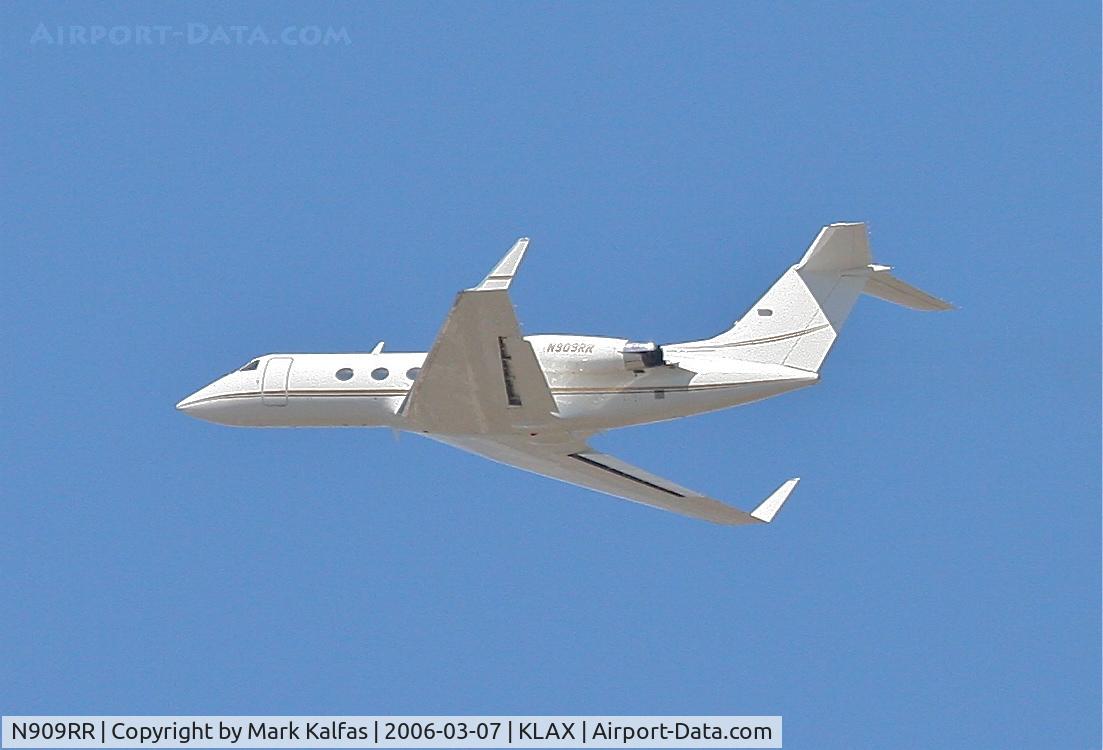 N909RR, 1981 Gulfstream American G-1159A Gulfstream III C/N 332, RAMSEY ASSET MANAGEMENT G-III, 25L departure KLAX.