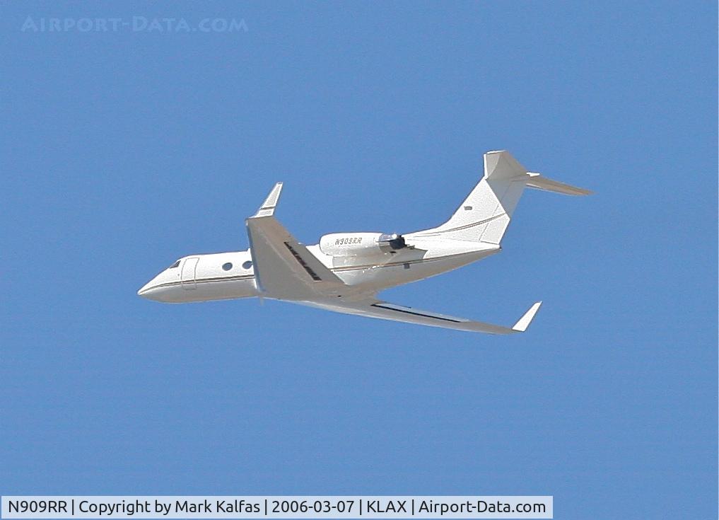 N909RR, 1981 Gulfstream American G-1159A Gulfstream III C/N 332, RAMSEY ASSET MANAGEMENT G-III, 25L departure KLAX.