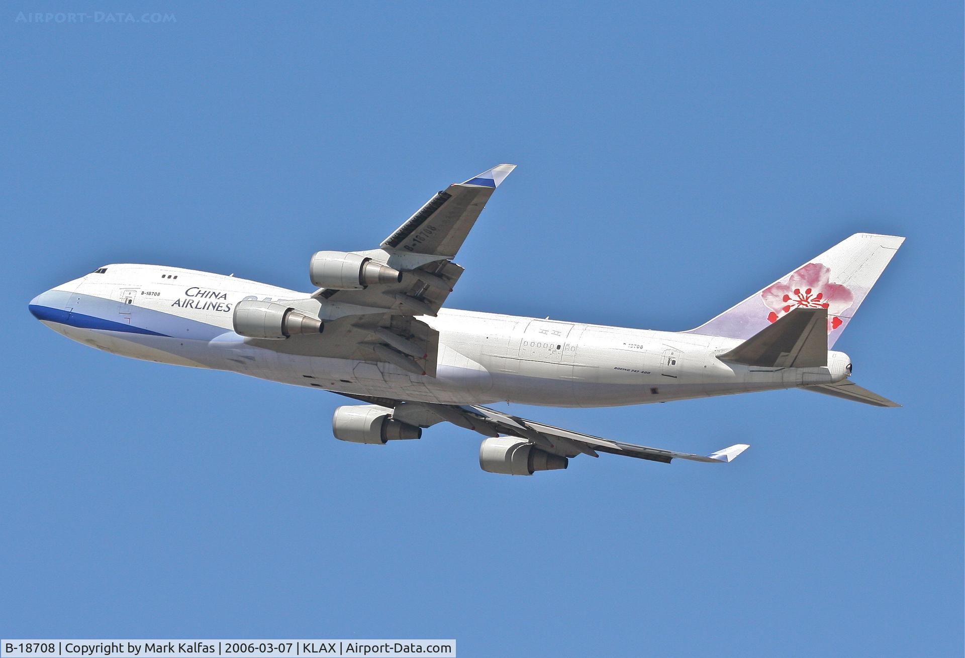 B-18708, 2001 Boeing 747-409F/SCD C/N 30765, Air China Cargo Boeing 747-409F, 25L departure KLAX.