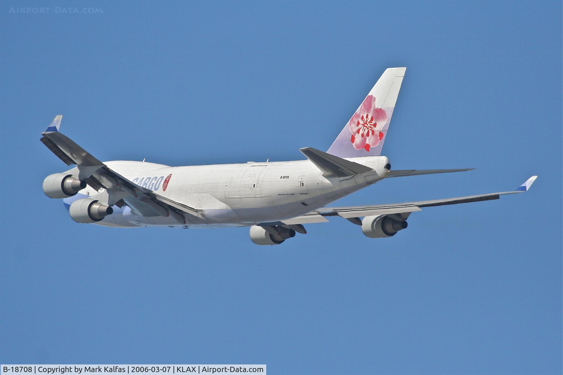 B-18708, 2001 Boeing 747-409F/SCD C/N 30765, Air China Cargo Boeing 747-409F, 25L departure KLAX.