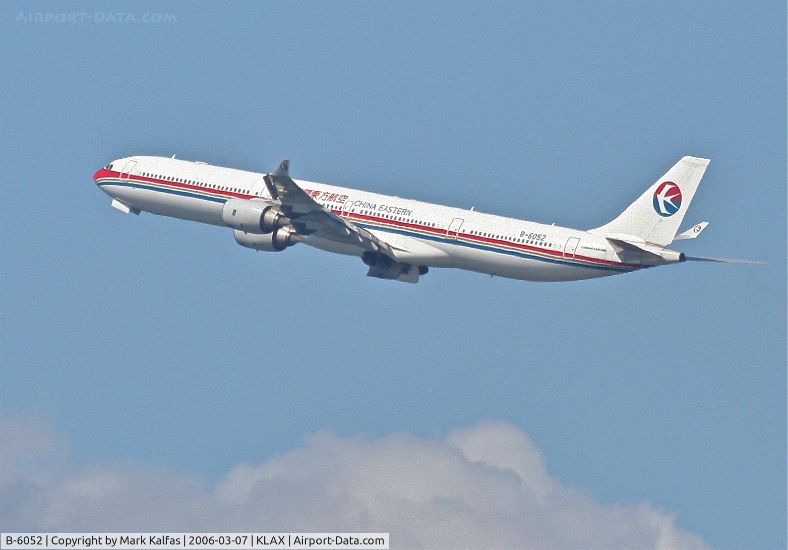 B-6052, 2003 Airbus A340-642 C/N 514, China Eastern A340-642 , 24L departure KLAX.