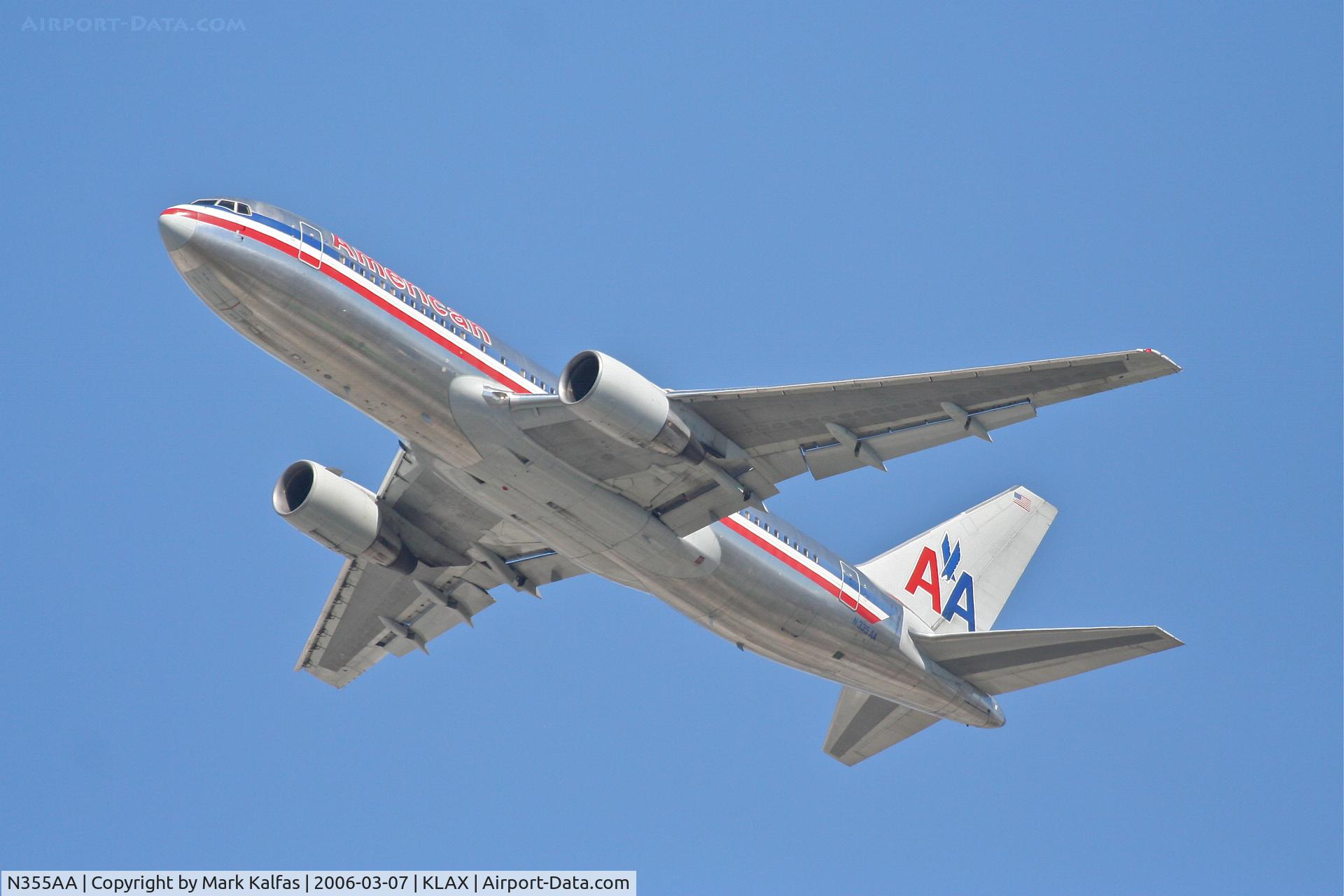 N355AA, 1988 Boeing 767-323/ER C/N 24036, American Airlines Boeing 767-323, 25R departure KLAX.