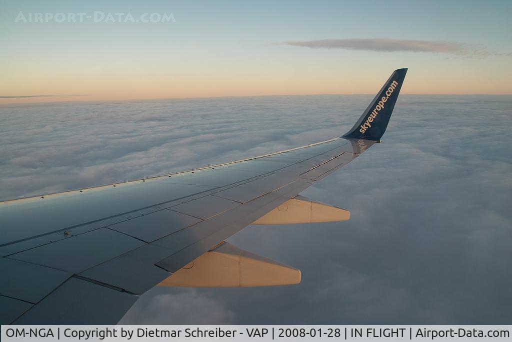 OM-NGA, 2006 Boeing 737-76N C/N 32684, enroute BCN - VIE