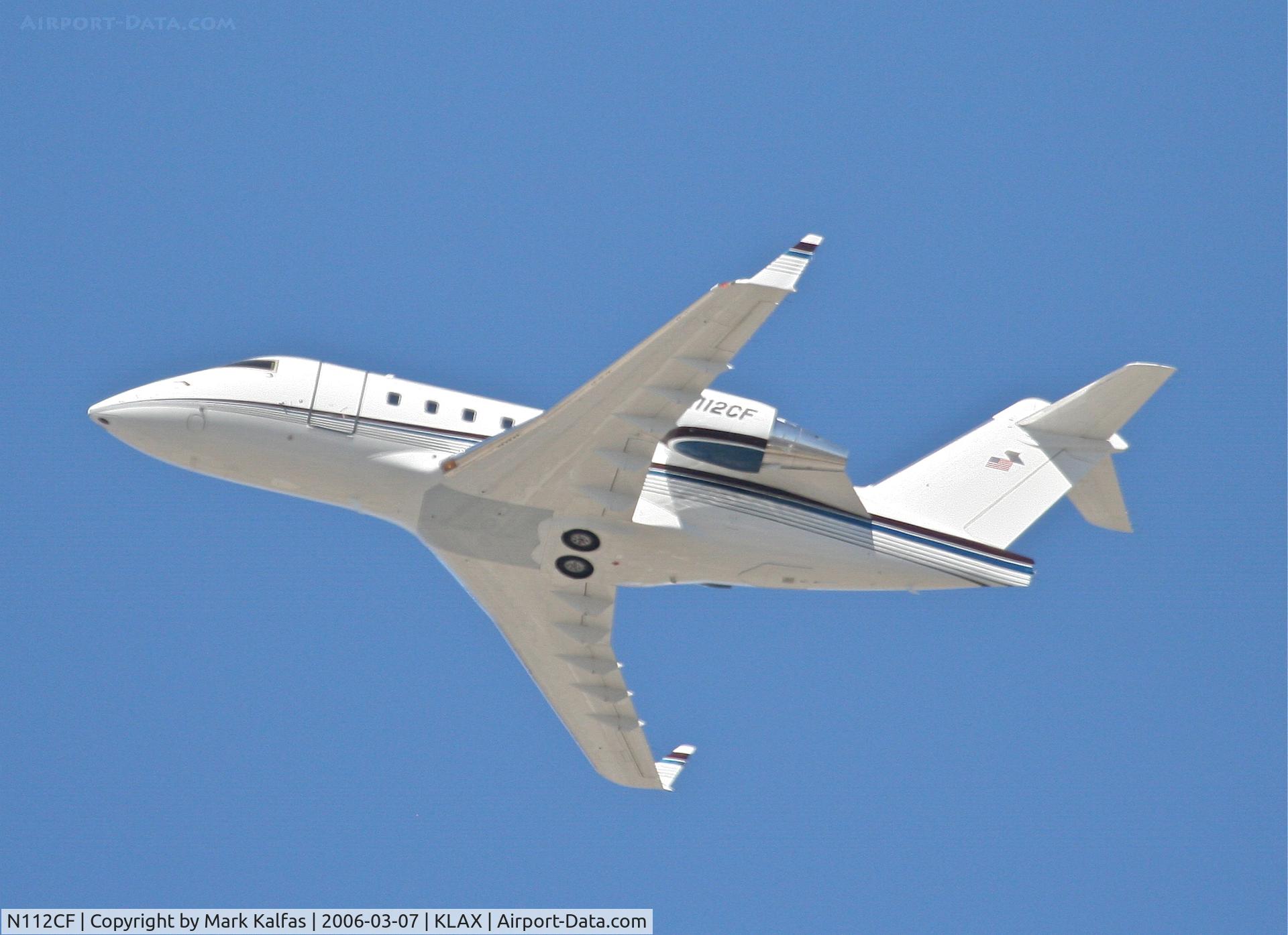 N112CF, 2001 Bombardier Challenger 604 (CL-600-2B16) C/N 5509, Suntrust Leasing Corp Bombardier CL-600-2B16, 25L departure KLAX.