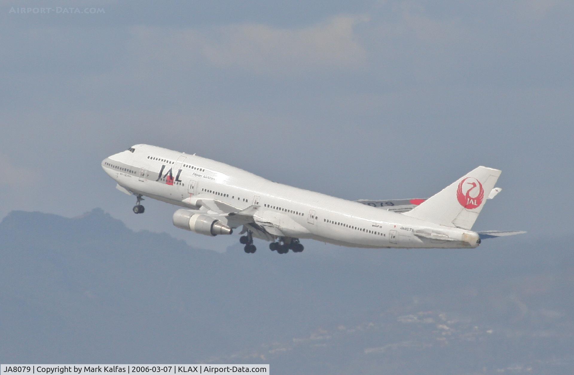 JA8079, 1990 Boeing B747-446 C/N 24885, JAL Boeing 747-446, 24L departure KLAX.