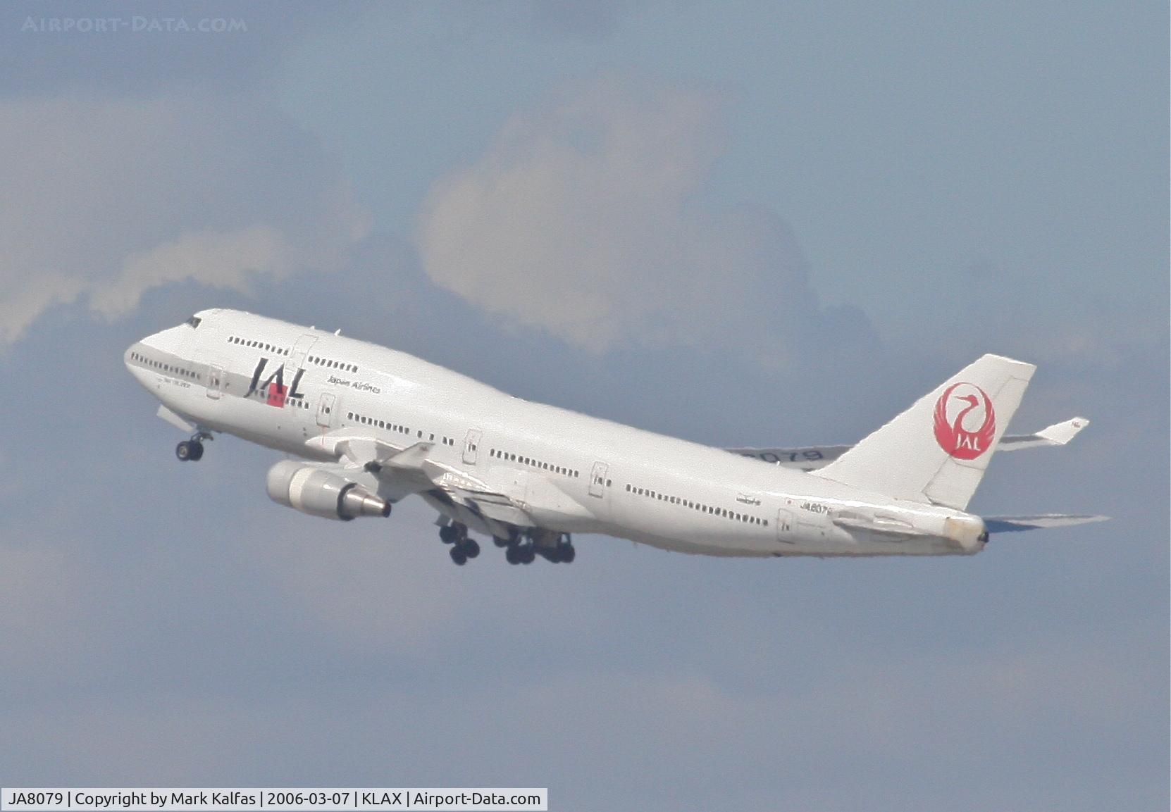 JA8079, 1990 Boeing B747-446 C/N 24885, JAL Boeing 747-446, 24L departure KLAX.