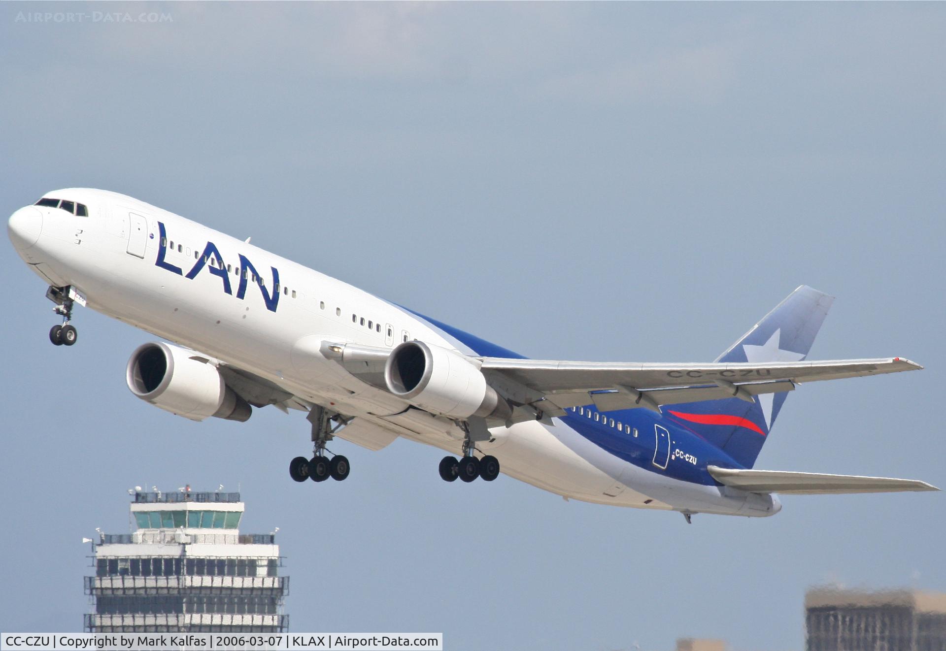 CC-CZU, 1998 Boeing 767-316/ER C/N 29229, LAN Airlines Boeing 767-316/ER  CC-CZU, 25R departure KLAX