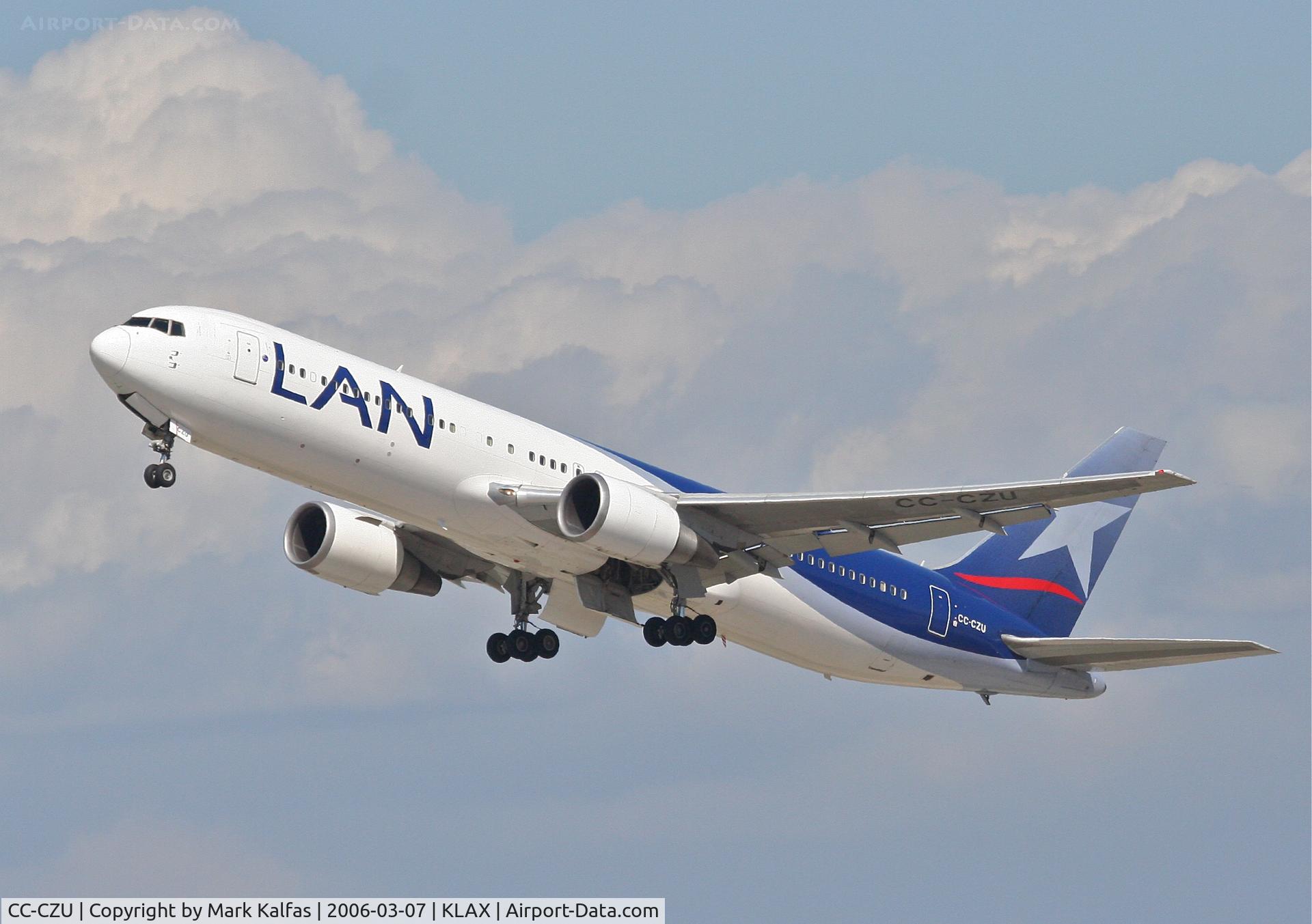 CC-CZU, 1998 Boeing 767-316/ER C/N 29229, LAN Airlines Boeing 767-316/ER  CC-CZU, 25R departure KLAX