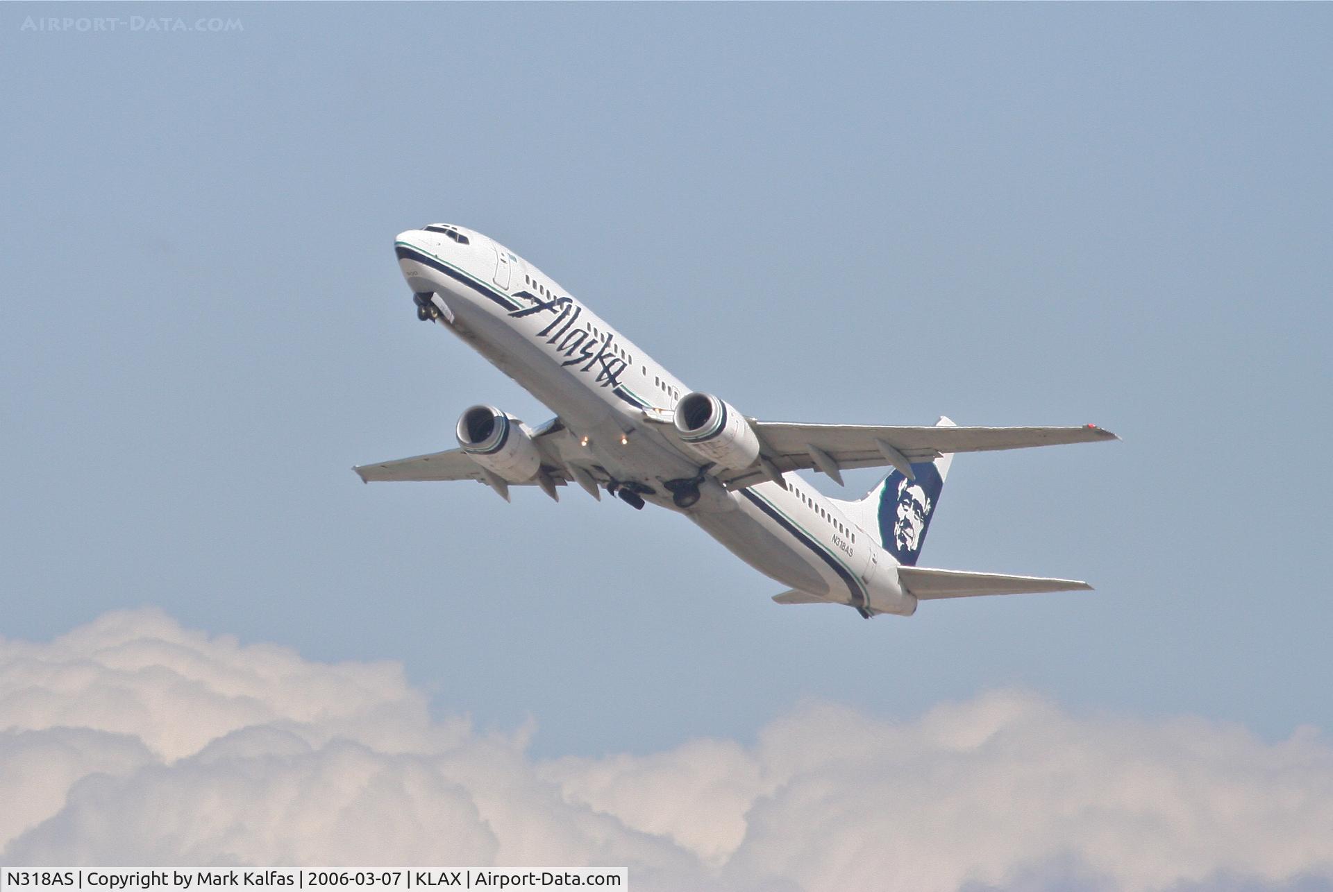 N318AS, 2003 Boeing 737-990 C/N 30018, Alaska Airlines Boeing 737-990, 25R departure KLAX.