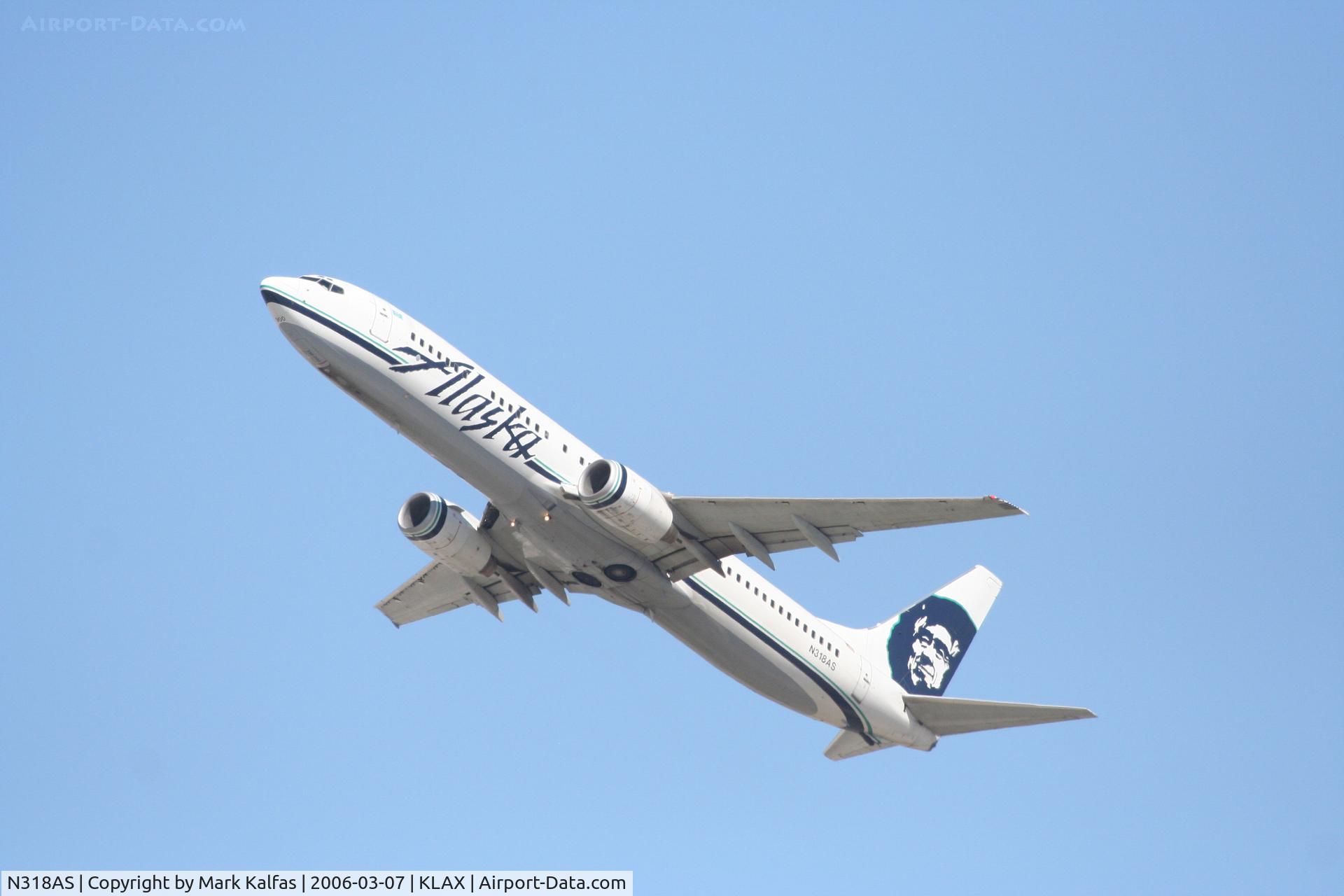 N318AS, 2003 Boeing 737-990 C/N 30018, Alaska Airlines Boeing 737-990, 25R departure KLAX.