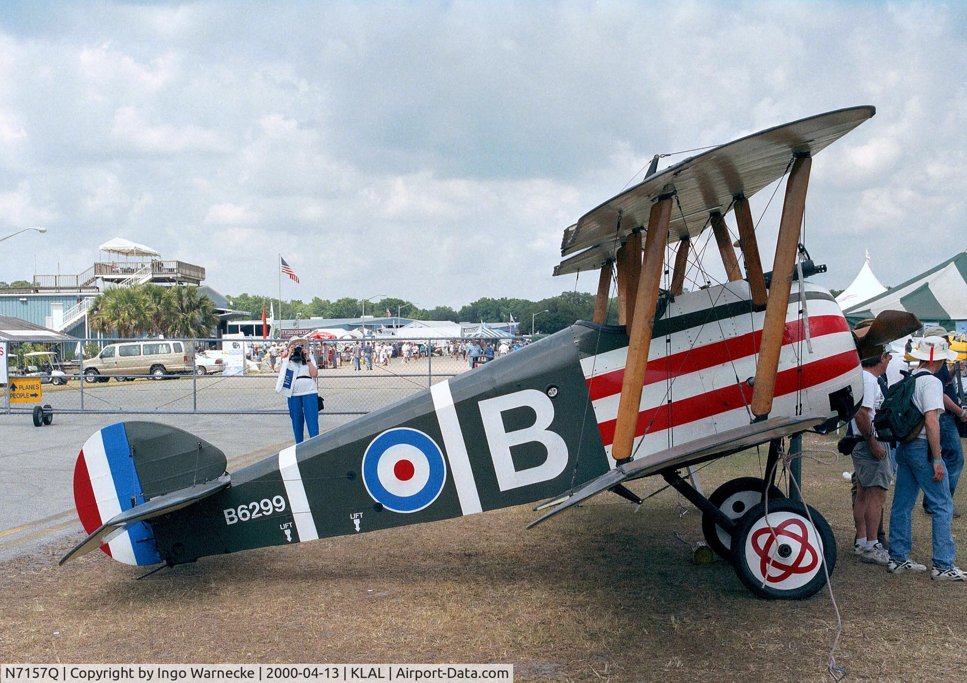 N7157Q, 1990 Sopwith F.1 Camel Replica C/N 1990, Sopwith (C Palen) Camel replica (posing als B6299 of the RNAS) at Sun 'n Fun 2000, Lakeland FL
