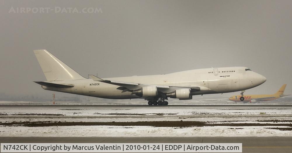N742CK, 1990 Boeing 747-446 C/N 24424, first landing in Leipzig, sorry for the bad weather.
