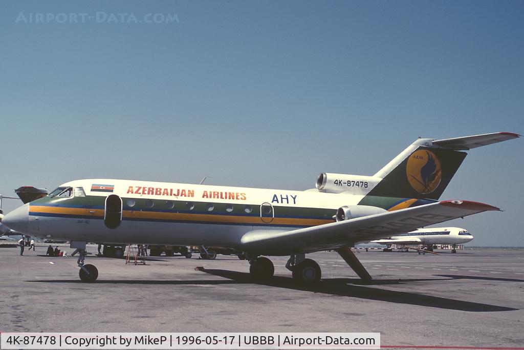 4K-87478, Yakovlev Yak-40 C/N 9440638, Not seen since 2001 & assumed scrapped at Baku.