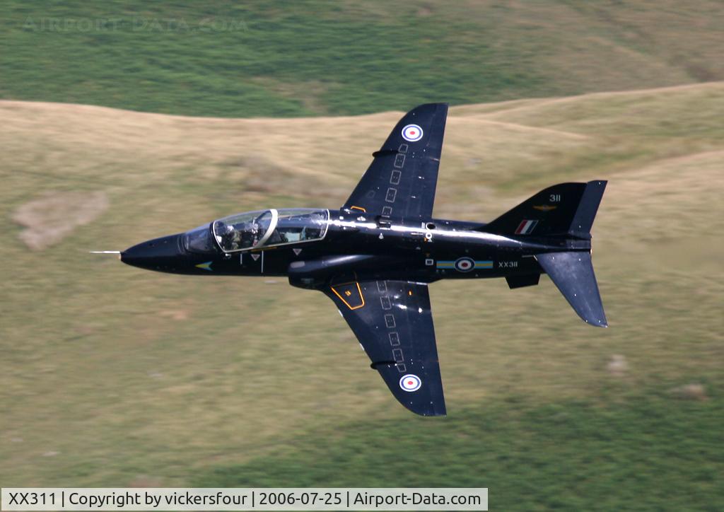 XX311, 1980 Hawker Siddeley Hawk T.1 C/N 147/312136, Royal Air Force. Operated by 208 (R) Squadron. M6 Pass, Cumbria.