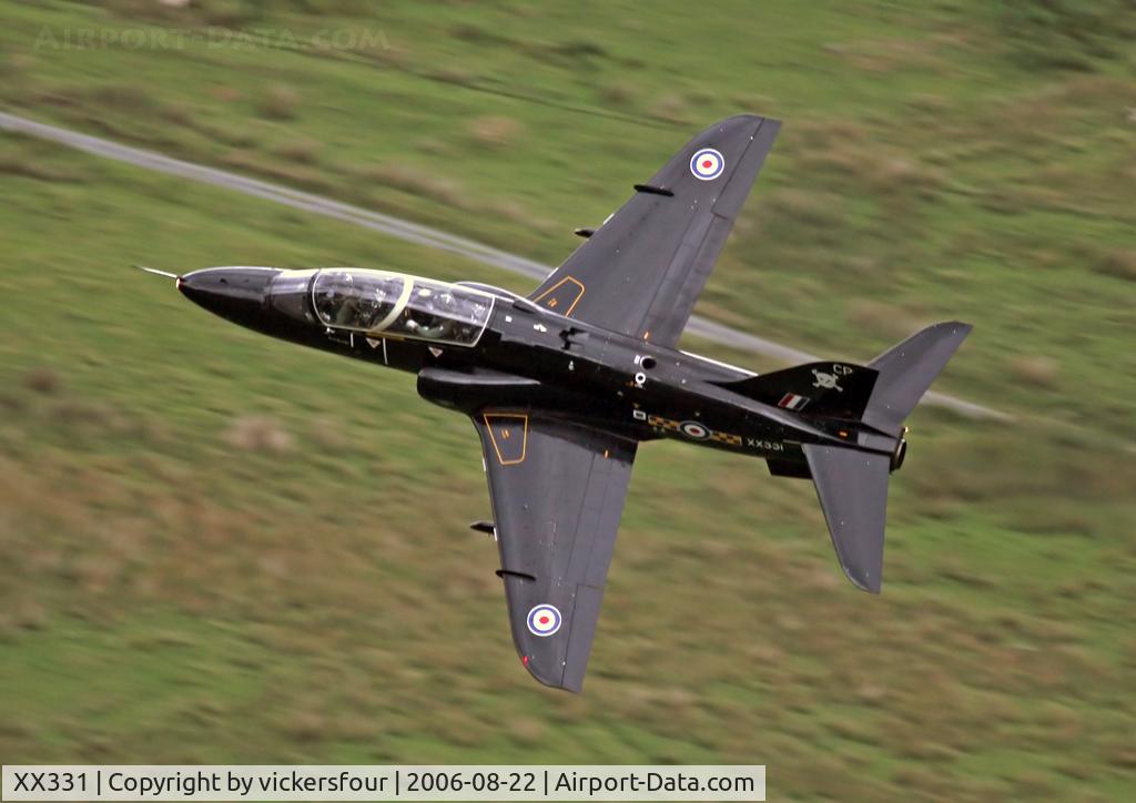 XX331, 1980 Hawker Siddeley Hawk T.1A C/N 177/312155, Royal Air Force. Operated by 100 Squadron, coded 'CP'. M6 Pass, Cumbria.