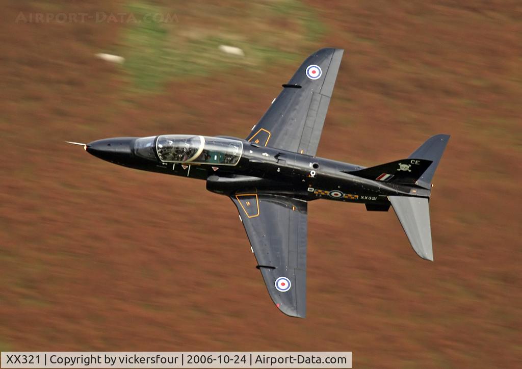 XX321, 1980 Hawker Siddeley Hawk T.1A C/N 164/312146, Royal Air Force. Operated by 100 Squadron, coded 'CE'. M6 Pass, Cumbria.