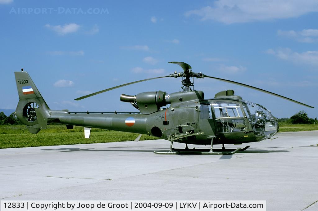 12833, Soko SA-341H Partizan C/N 077, The HN-42M is the Serbian designation of the SA.341H Gazelle in the ainti-tank role.