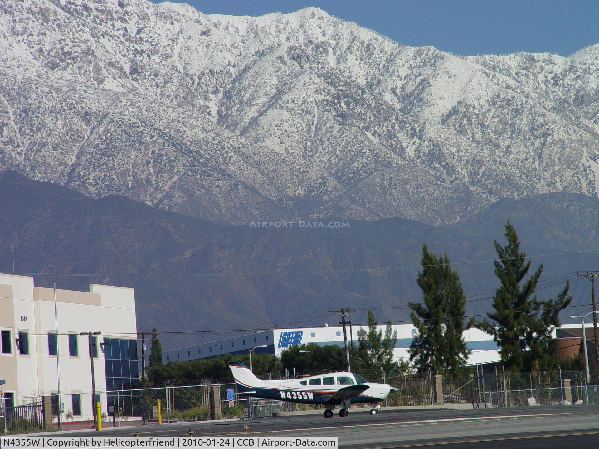 N4355W, 1974 Beech B24R Sierra C/N MC-271, Running up under the snowy mountains north of Cable