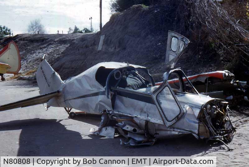 N80808, 1954 Universal Globe GC-1B Swift C/N 229, crash into bridge after take off to the north