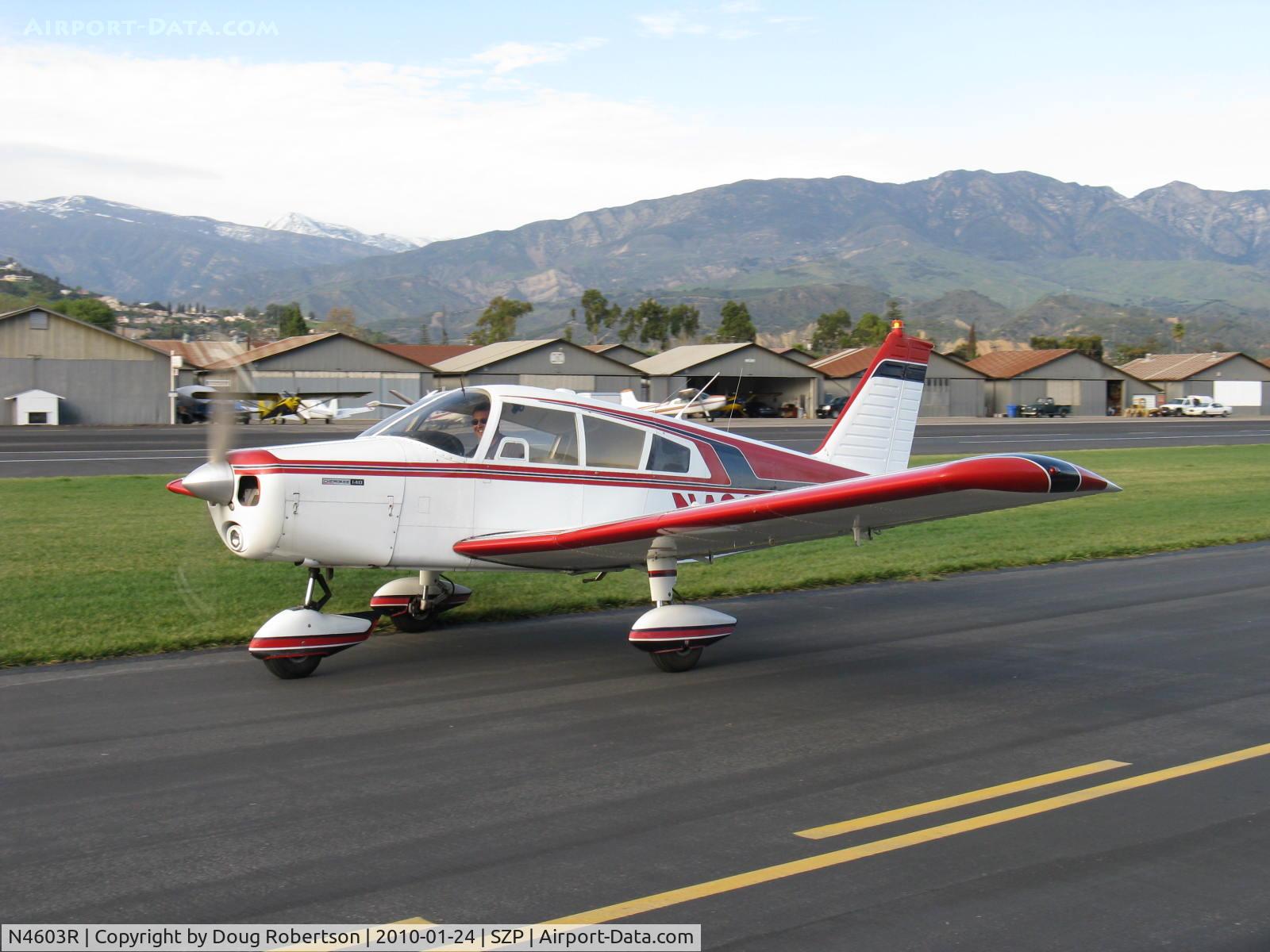 N4603R, 1965 Piper PA-28-140 Cherokee C/N 28-21351, 1965 Piper PA-28-140 CHEROKEE, Lycoming 0-320-E2A 150 Hp, taxi to tiedown