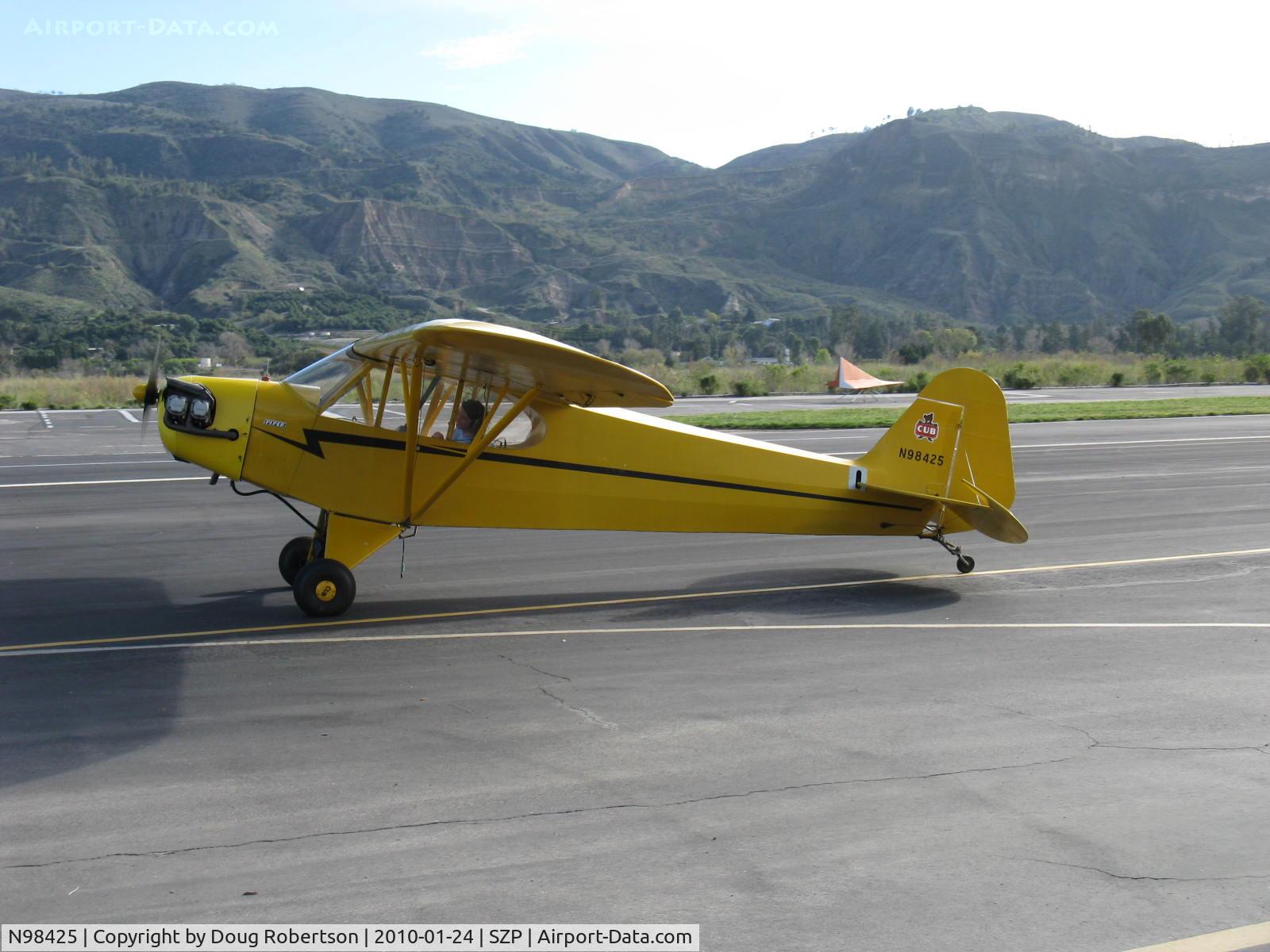N98425, 1946 Piper J3C-65 Cub Cub C/N 18612, 1946 Piper J3C-65 CUB, Continental C90 90 Hp upgrade, taxi