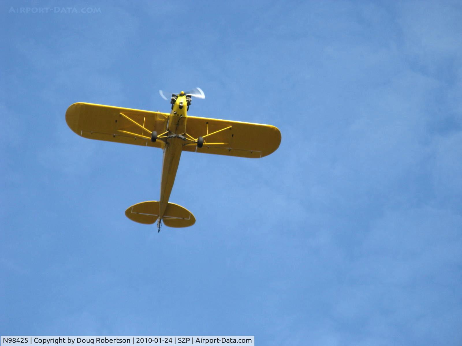 N98425, 1946 Piper J3C-65 Cub Cub C/N 18612, 1946 Piper J3C-65 CUB, Continental C90 90 Hp upgrade, takeoff climb Rwy 22