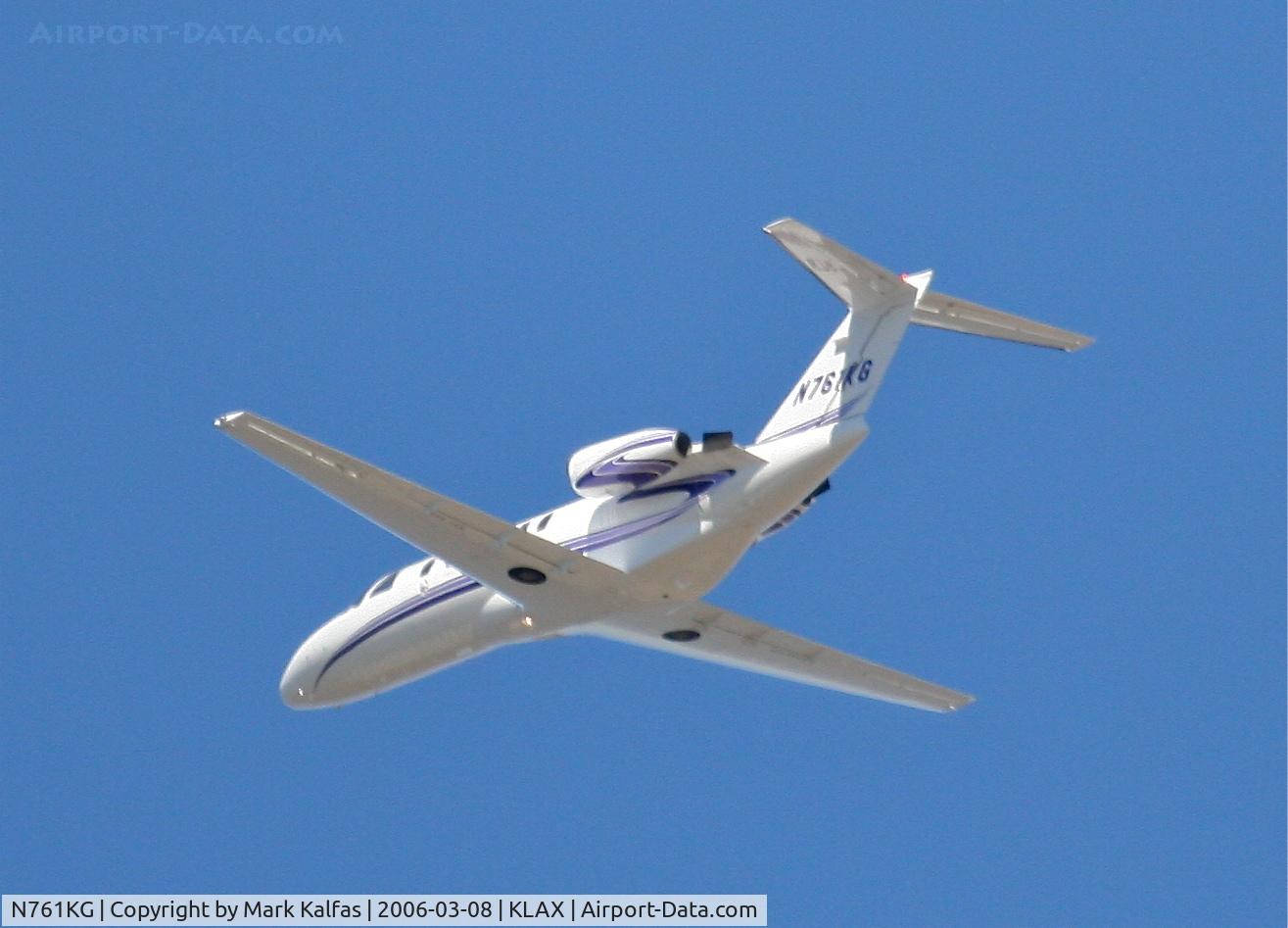 N761KG, 2005 Cessna 525A CitationJet CJ2 C/N 525A0227, Lake Flyers LLC Cessna 525A. 25L departure KLAX.