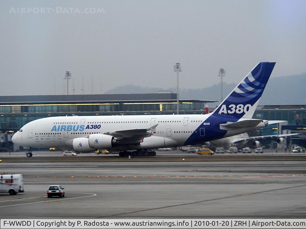 F-WWDD, 2005 Airbus A380-861 C/N 004, Welcome A 380 - first landing of an Airbus A 380 at Zurich Kloten