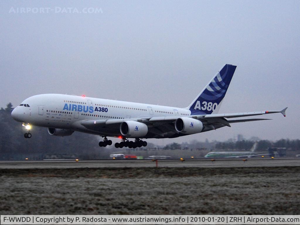 F-WWDD, 2005 Airbus A380-861 C/N 004, Welcome A 380 - first landing of an Airbus A 380 at Zurich Kloten