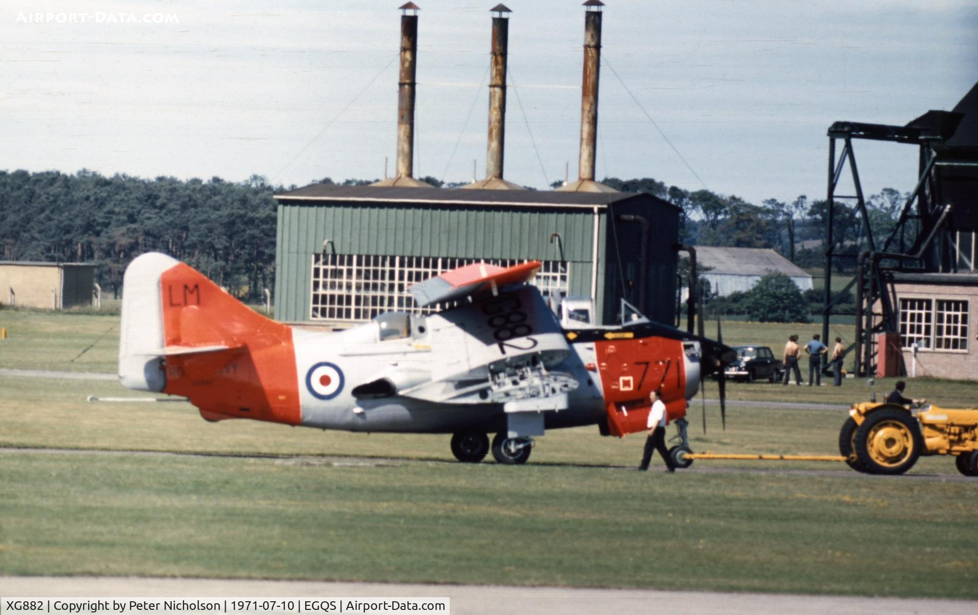 XG882, 1957 Fairey Gannet T.5 C/N F9411, Gannet T.5 of 849 Squadron at the 1971 RNAS Lossiemouth Airshow.