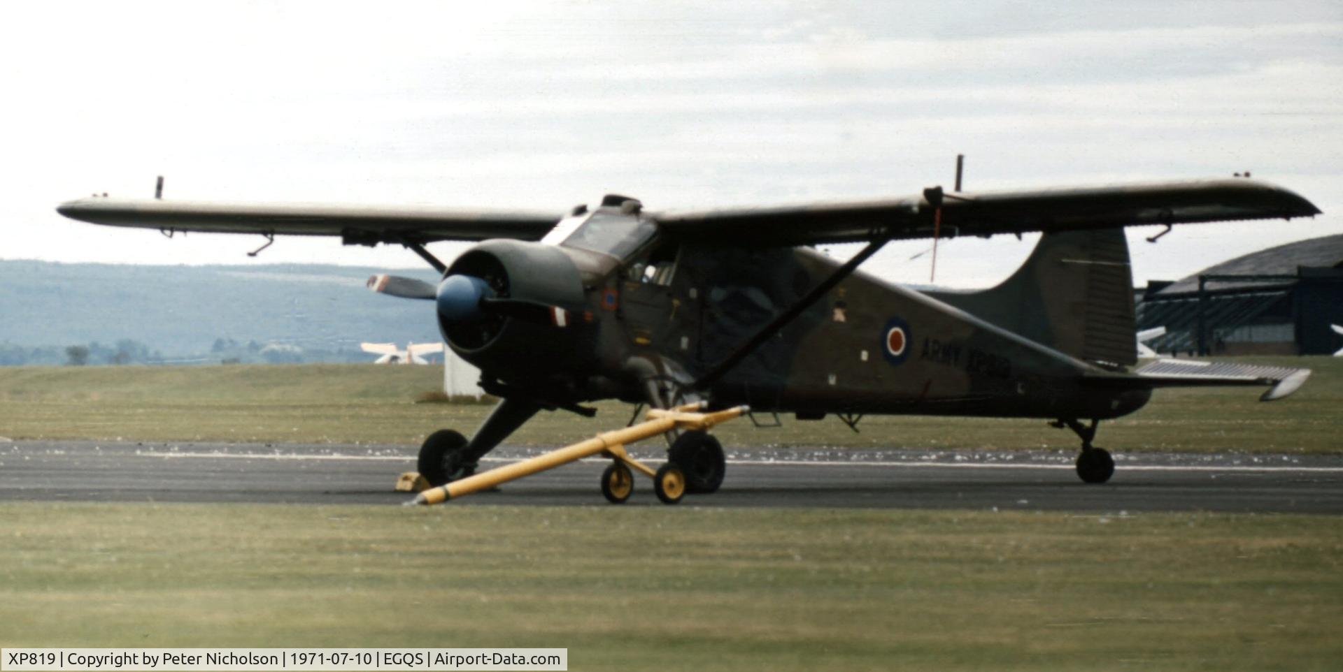 XP819, 1961 De Havilland Canada DHC-2 Beaver AL.1 C/N 1482, Beaver AL.1 of 667 Squadron Army Air Corps at the 1971 RNAS Lossiemouth Airshow.